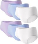 BAMBOO COOL Teen Girls Seamless Underwear Soft Stretchy Tagless Panties Moisture-Wicking Breathable Briefs 7-16 Years 6 Pack