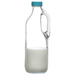 Pasabahce Basic Glass Milk/Juice/Water Bottle 1400 ml 1 Piece, Blue Lid