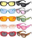 Colored Rectangle Sunglasses Bulk Trendy Womens Sunglasses Pack 90s Vintage Aesthetic Sunglasses Party Favors Adult