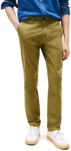 Tommy Hilfiger Men's Chino Pants Stretch Slim-Fit, Uniform Olive 32x36