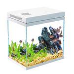 Craftsboys 16L Tank, Nano Glass, Freshwater & Marine, Accessories Included (White, 16L)