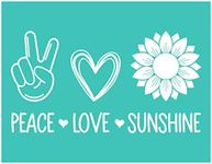 Briartw Peace Love Sunshine Silkscreen Stencil,Reusable Self-Adhesive Silk Screen Printing, Flower Sentiments for Home Decor/Printing on Wood/Fabric/Wall/Cup/Plate/Glass/Paper,8.5x11 inch