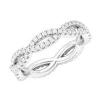 Sterling Silver Full Infinity Twist Simulated Diamond Eternity Ring Wedding Band Matching Ring (J)