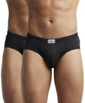 Jockey Men's Super Combed Cotton Poco Briefs with Durable concealed waistband (Pack of 2) 8035_Black_M