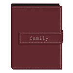 Pioneer Photo Albums EXP-46/BF 36-Pocket 4 by 6-Inch Embroidered Family Strap Sewn Leatherette Cover Photo Album, Mini, Burgundy