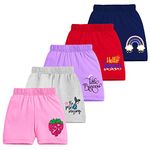 Trampoline Girls Pack of 5 Graphic Printed Cotton Shorts (TRM-SRT-506) Multicolour