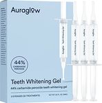 AuraGlow Teeth Whitening Gel Syringe Refill Pack, 44% Carbamide Peroxide, (3x) 5ml Syringes, 30+ Treatments