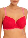 Freya Offbeat Underwired Padded Half Cup Bra Chilli Red Red 32FF