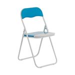 Harbour Housewares Baby Blue/White Padded, Folding, Desk Chair