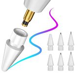 6 Pack Apple Pencil Tips, Replacement Tips for Apple Pencil 1st/2nd Generation&Logitech Crayon, Spare Nib for iPad Pen/Stylus Pen, Apple Pencil 2/1, Plastic &Metal Apple Tips