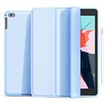 Gahwa Case for iPad 9.7 Inch 2018/2017/Air 2/Air 1, Ultra Thin Super Light Protective Case with Pencil Holder and Auto Sleep/Wake, Case Cover with Soft TPU Back Cover - Sky Blue