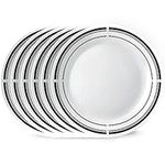 Corelle 6-Piece 10.25" Dinner Round Plates, Vitrelle Triple Layer Glass, Lightweight Round Plates, Large Round Plates, Chip and Scratch Resistant, Microwave and Dishwasher Safe, Brasserie