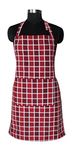 AIRWILL Cotton Kitchen Cooking Aprons (Mas Red)