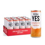 eauYES - Sparkling Mineral Water with a hint of Orange Blossom (12 x 330ml), All Natural, Zero Sugar, Zero Calories & Zero Sweeteners, Vegan & Keto Friendly, Eco-Friendly Brand