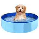 Enenes Foldable Dog Pool 24x8inch Portable Swimming Pool Dogs Cats PVC Folding Dog Cat Bath Tub Puppy Swimming Shower Bathing Tub and Kiddie Pool Collapsible Pool for Dogs Cats and Kids