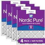 Nordic Pure 16x25x1 (15 1/2 x 24 1/2 x 3/4) Pleated MERV 8 Air Filters 4 Pack