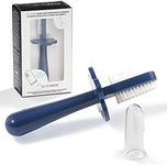 Grabease Baby Toothbrush Double Sided - Training Finger Toothbrush for Toddler Infant, BPA-Free & Phthalate-Free for Baby & Toddler, 1 Pack, Navy