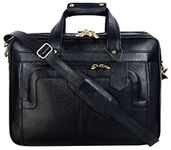 Da leather villa LV Leather laptop messenger and shoulder bags for men made in genuine leather (Bown) (Black)