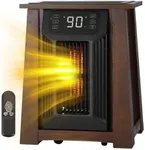 GarveeHome Infrared Space Heater for Indoor Use with 8 Heating Quartz Elements, 1500W Electric Room Heaters with Remote Control, Thermostat, Overheat Protection, On & Off Timer, Fit for Bedroom Office