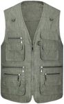 Flygo Mens Summer Outdoor Work Safari Fishing Travel Photo Vest with Pockets (Style 02 Army Green, 3X-Large)