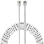 Power Gear Telephone Line Cord, 100 Feet, Phone Cord, Modular Jack Ends, Works for Phone, Modem or Fax Machine, for Use in Home or Office, White, 27638