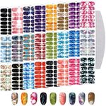 TOROKOM 24 Sheets Marble Nail Polish Strips Full Wrap Nail Stickers for Women, Self-Adhesive Nail Art Decals Strips with Nail File for Women Girls Manicure DIY Nail Art Decoration