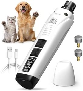Dog Nail Grinder, 4-Speed Rechargeable Quiet Electric Pet Nail Trimmer with Dual LED Lights Safety Guard Dog Nail Trimmer for Small Medium Large Dogs Cats Ideal for Home Grooming Pet Salon Travel Use