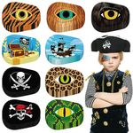 Panelee Adhesive Eye Patches for Kids Boys Bulk Halloween Pirate Eye Patch Toddler Eye Patches Breathable Material, Light Blocking Cotton Colorful and Fun Designs for Boys, 9 Styles(90 Pcs)