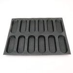 Bluedrop Silicone Hot Dog Bread Forms Mini Baby Sandwich Baking Molds Food grade Perforated Eclair Sheets for Home Oven