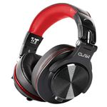 CLAW SM50 Pro Professional Studio Monitoring DJ Wired Over Ear Headphones with 2 Detachable Cables (2.8m Coiled Cable & 1.2m Straight Cable with Mic and in-line Controls) (SM50 PRO Black and Red)