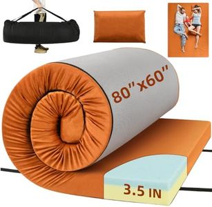 DWVO 3.5 Inch Thick Memory Foam Camping Mattress Sleeping Pad, CertiPUR-US Certified Roll Up Floor Mat with Waterproof Cover & Travel Bag, Portable Sleeping Mat for Travel, Truck, Bed, Tent, etc.