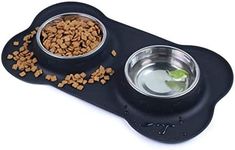 Dog Bowls Double Stainless Steel Pe