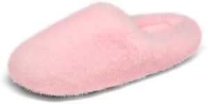 DREAM PAIRS Women's Pink Plush Fuzzy Slip on Indoor Outdoor Winter House Slippers Size 7-8 M US Geroldy