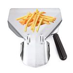 QJFCare Stainless Steel French Fry Bagger Scoop Chip Popcorn Bagger Ice Candy Snacks Desserts Scooper with Removable Handle - Right Hand