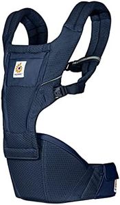 Ergobaby All Carry Positions Baby Carrier Hip Seat with Enhanced Lumbar Support (7-45 Lb), Alta Hip Seat, Midnight Blue