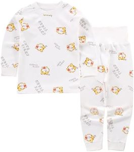 YANWANG 100% Cotton Baby Boys Girls Pajamas Set Long Sleeve Sleepwear(Tiger,2-3 T)