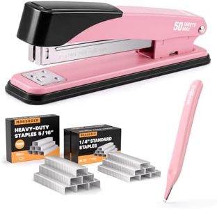 Marsrock Heavy Duty Stapler for Desk with 50 Sheet, 3000 Staples, Pink
