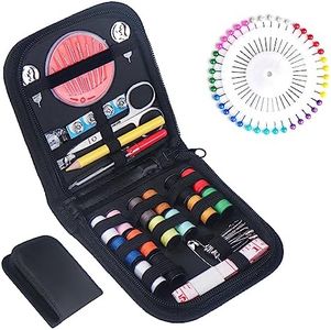 JANREAY Sewing Kit with 94 Sewing Accessories, Sewing Kit Travel Sewing Accessories for Beginners, Yarn Rolls, Sewing Needles, Yarn, Thimble, Tape Measure etc