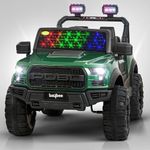 Baybee Bronco Battery Operated Jeep for Kids, Ride on Toy Kids Car with RGB Windshield Light & Music | Electric Jeep Battery Car | Baby Big Car for Kids to Drive 3 to 8 Years Boys Girls (Dark Green)