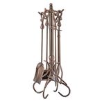 Uniflame 5-Piece Venetian Bronze Fireset with Heavy Crook Handles