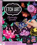 Hinkler - Kaleidoscope Etch Art Creations Butterfly Garden - Scratch Art Pad - Arts and Crafts for Adults - Perfect Gift for Art Lovers - Includes 16 Etch Art Pages Plus Stencil Sheets and More