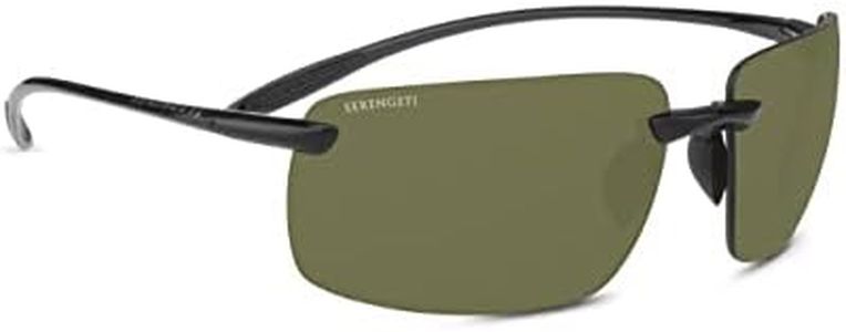 Serengeti Silio PhD 2.0 Polarized Lenses Lifestyle Sunglasses, Shiny Black