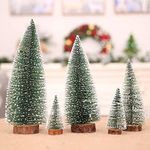 CORAL TREE Resin Desk Christmas Tree Table top for X-mas Decoration | Christmas Tree Tabletop Snow Frosted Trees with Wood Base for Christmas Party Home Decoration (Pack of 5)