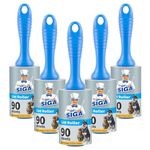MR.SIGA Extra Sticky Lint Roller Pet Hair Remover with Easy Tear Sheets, 450 Sheets in Total, 5-Pack, Blue
