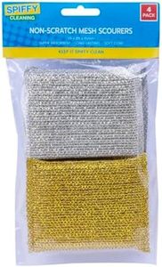 Living Today 4PCS Kitchen Scrubbing Sponges Mesh Sponge Metallic, Dish Scouring Scrubbers Sponge Pads with Heavy Duty Scouring Power, Cleaning Scrubber for Sink, Pan, Pot, Dishes, Hard Stains (1 Pack)