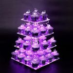 Vdomus Cupcake Stand Pro-Version - Purple 4-Tier Cupcake Tower - European Style Cake Display - Holds up to 52 Cupcakes - Elegant Dessert Display - Ideal for Parties, Weddings, and Events - 15.7"x11.8"