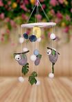 Baby Mobile Animal Nursery Handmade DIY Hanging Mobiles Needle Felted Biodegradable Kids Decoration (Baby Mobile Animal Nursery Monkey)