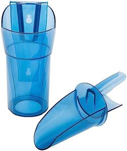 San Jamar Saf-T-Scoop Ice Scoop with Storage Caddy for Kitchens, Restaurants, And Fast Food, Plastic, 20 To 24 Ounces, Blue