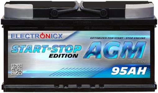 Electronix Bateria AGM 95ah de Gel 12v 950A Bateria de Arranque Solar para Coches START STOP EDITION Caravanas Barcos Camper Car Battery ciclo profundo ideal para Interior Resistente a Vibraciones