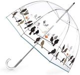 totes Womens and Mens Signature Clear Bubble Umbrella, Lightweight, Manual, Rainproof and Windproof, Birds on a Wire, Adult - 51" Canopy, Adult - 51"